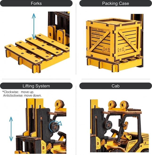 Puzzle 3D din lemn Motostivuitor de la RoboTime