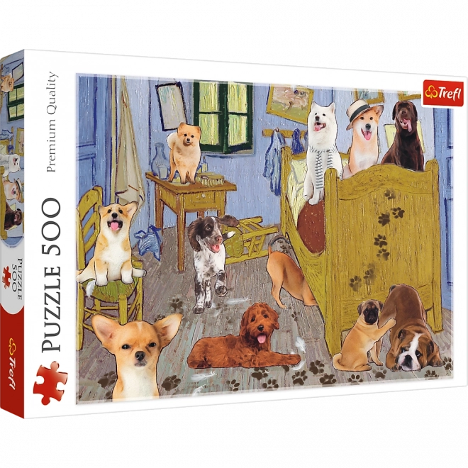 Puzzle 500 de piese – Camera lui VAN GOGH: Revoluția câinilor Trefl