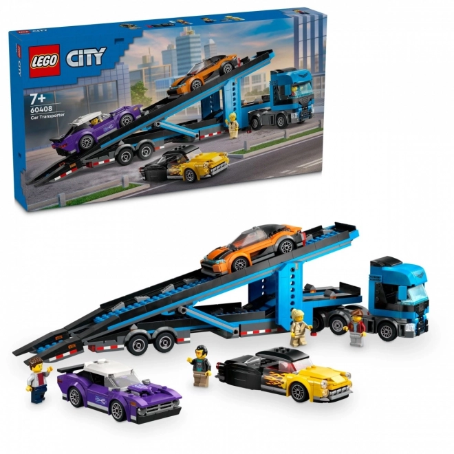 Transportor auto LEGO City cu mașini sport