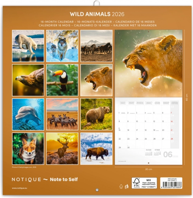 Calendar de notițe Animale sălbatice 2026