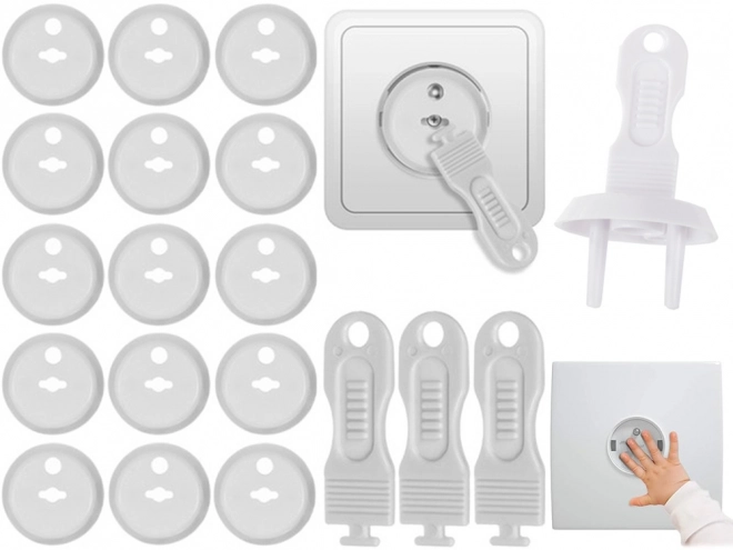 Zabezitoare pentru prize electrice cu cheie, set 15 buc