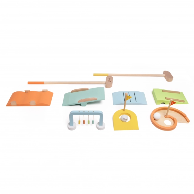 Set de mini-golf pentru copii din lemn Classic World
