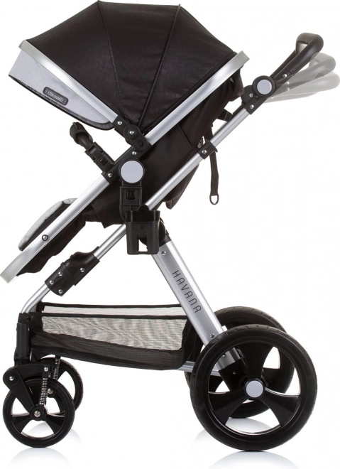 CHIPOLINO Cărucior combinat HAVANA 2in1 Obsidian – Argint
