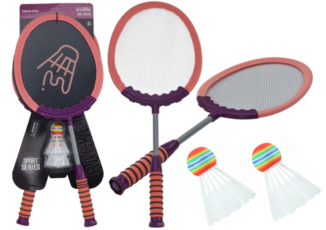 Set badminton palete și fluturași roz