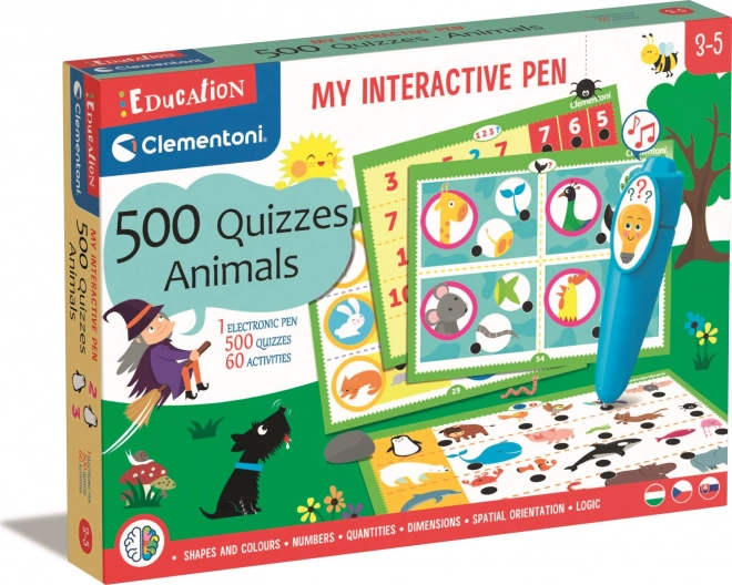 Clementoni jucărie educativă: Pixul meu interactiv - 500 de teste cu animale