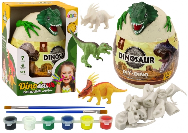 Ou cu dinozauri de pictat set creativ verde