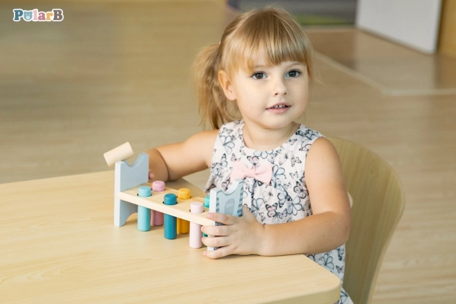 VIGA PolarB Bancă din lemn cu ciocan - Jucărie Montessori