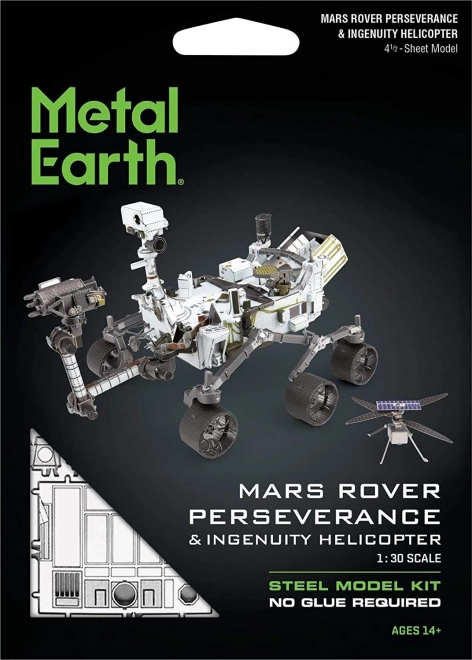 Puzzle 3D metalic rover-ul Perseverance și elicopterul Ingenuity