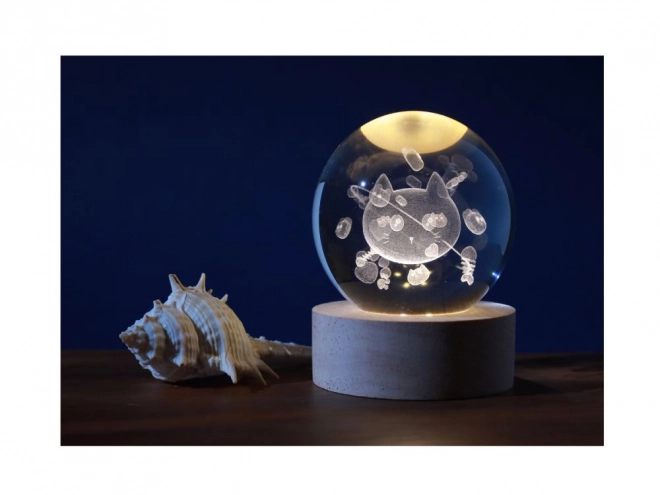 Lampă de cristal pisică 6 cm