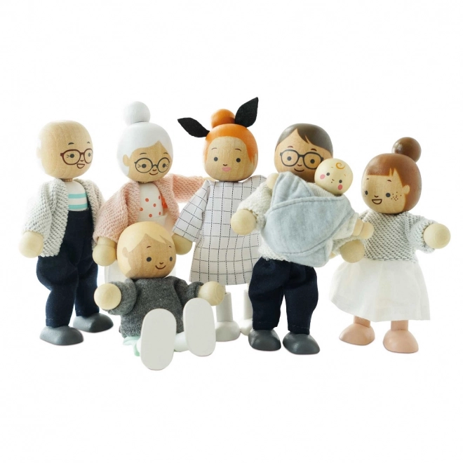 figurine din lemn le toy van familie fericită