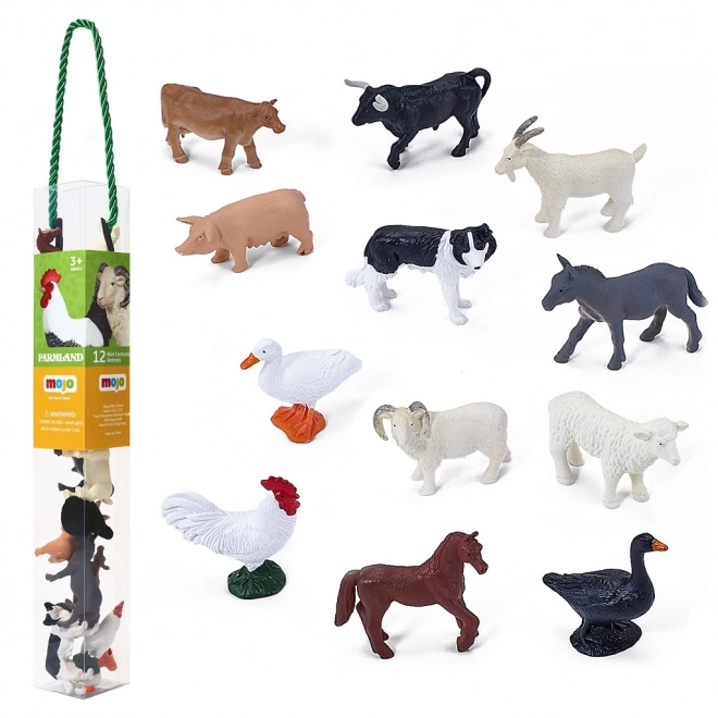 set mini figurine animale de fermă 12 bucăți