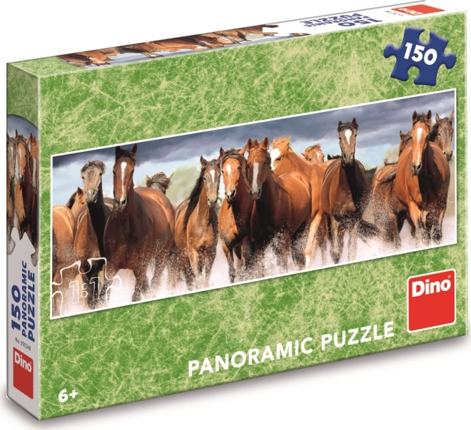 Puzzle panoramic dino cai în apă 150 de piese