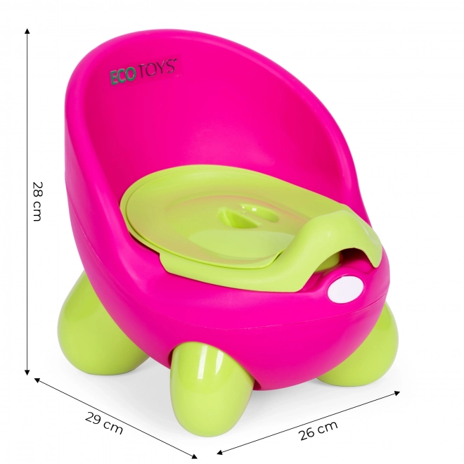 Oliță ergonomică copii cu insert detasabil și picioare antiderapante Roz-Verde Ecotoys