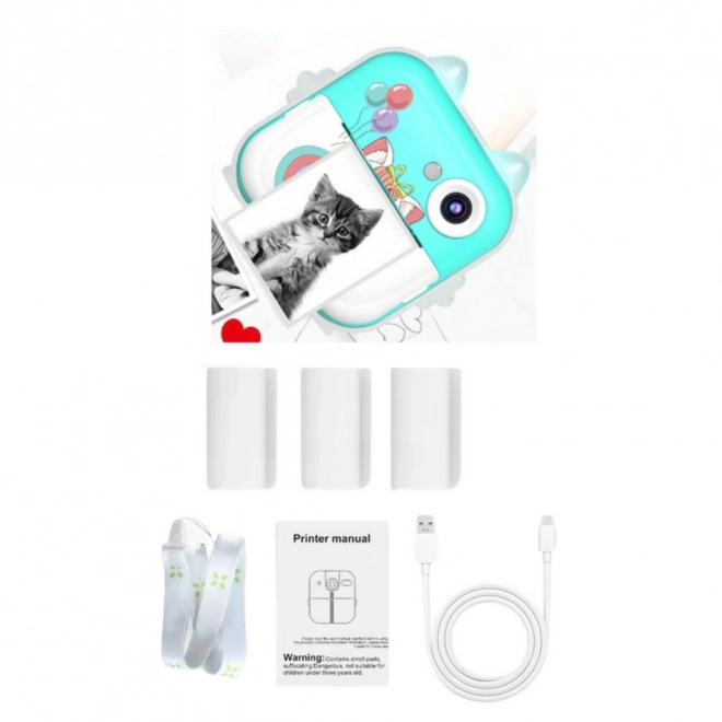 Aparat foto instant cu imprimantă termică Kotek albastru