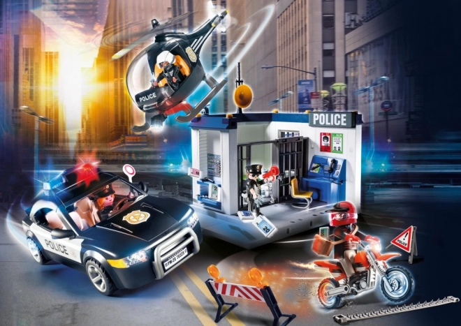 Set Poliție City Action cu Mașină și Elicopter