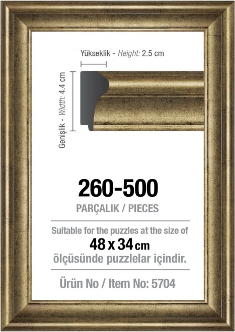 Rama puzzle argintie 48x34cm