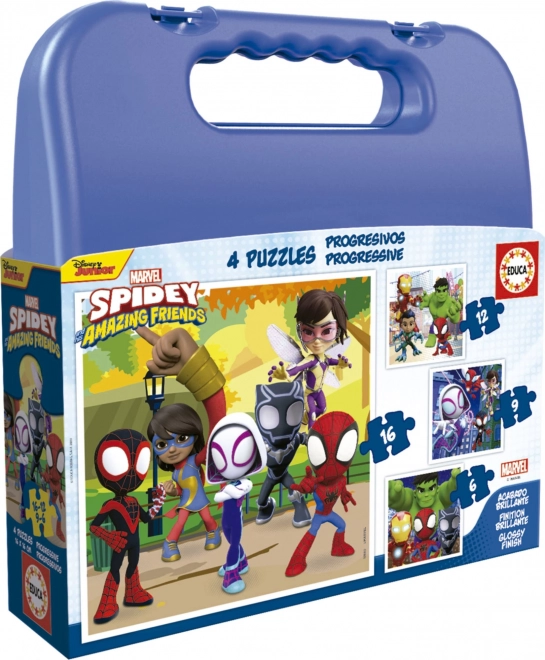 Puzzle în valiză Spidey și prietenii lui uimitori 4 în 1