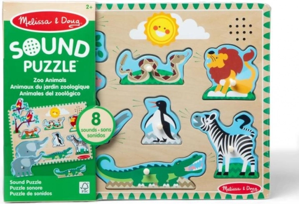 Melissa & Doug puzzle din lemn cu sunete