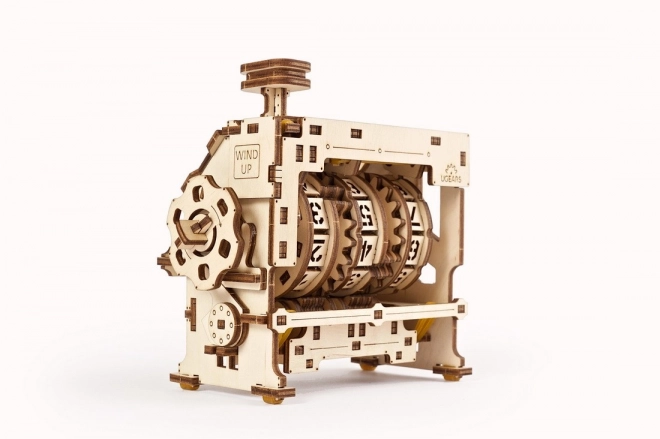 Puzzle mecanic din lemn 3D STEM cu contor clic Ugears