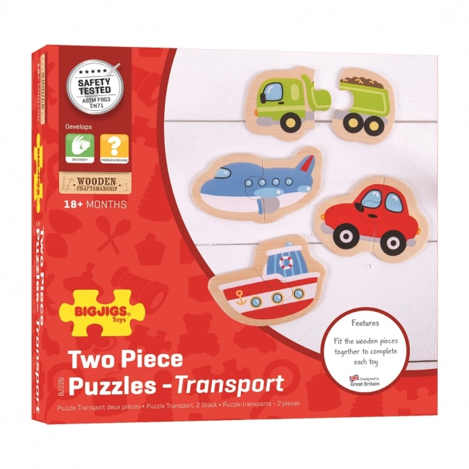 Puzzle ușor Vehicule Bigjigs Toys