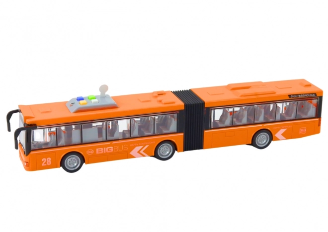 Autobuz articulat urban cu lumini și sunete 1:16 orange