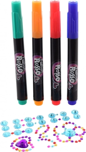 Markere colorate și pietricele sclipitoare