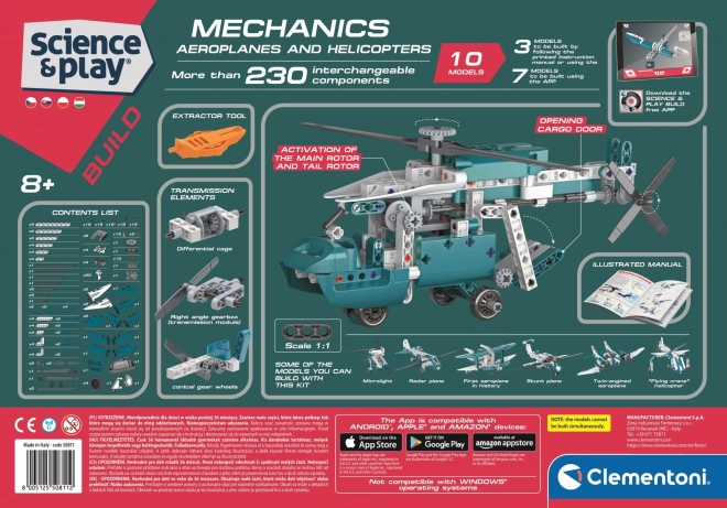 Laboratorul mecanic Avioane și Elicoptere 10 în 1 Clementoni Science&Play