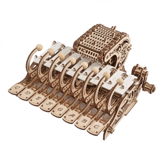 Puzzle mecanic 3D din lemn Ugears Celesta programabilă