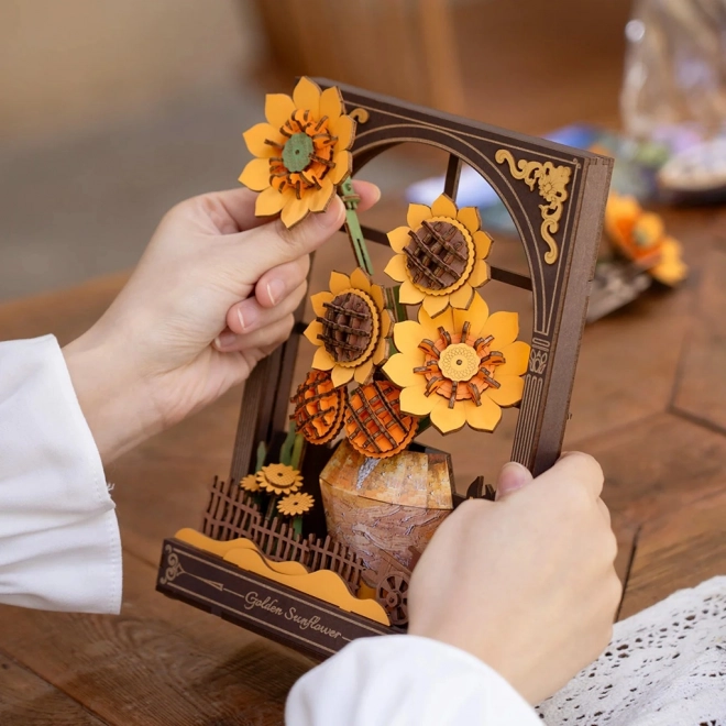Puzzle 3D din lemn Floarea Soarelui de Aur