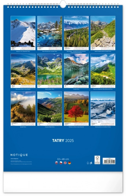 calendar de perete Tatry 2025