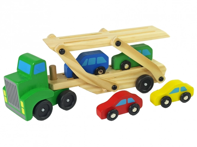 Platforma camion de lemn cu mașinuțe