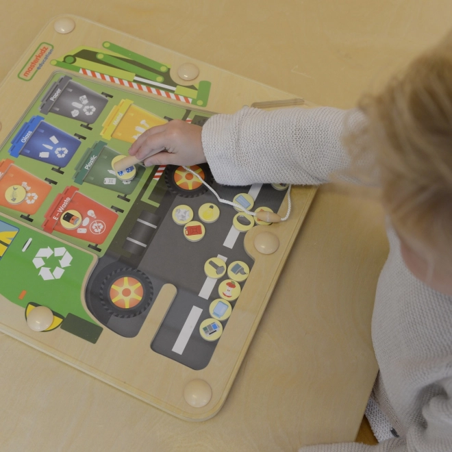 Tablă Magnetică de Sortare a Deșeurilor Masterkidz Camion de Reciclare Montessori