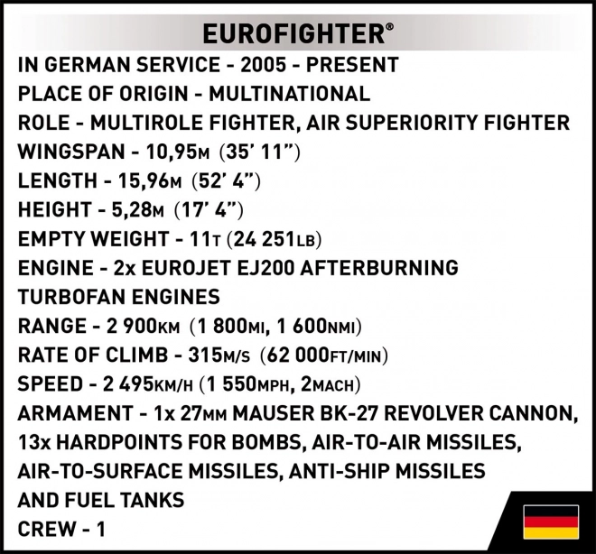 Avion Eurofighter Typhoon Armata Germaniei COBI