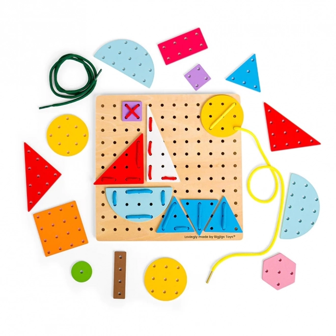 joc de snuruit forme geometrice din lemn Bigjigs Toys