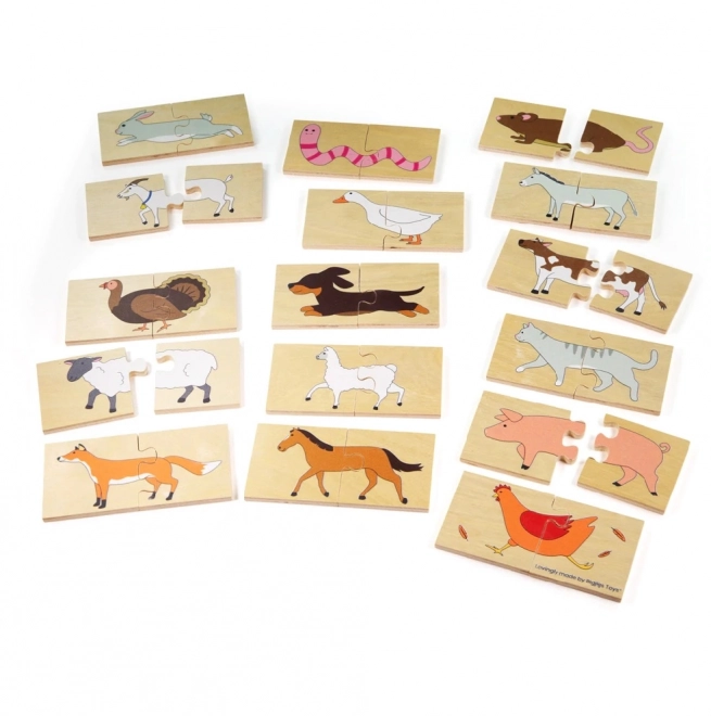 Puzzle didactic cu animale de la Bigjigs Toys