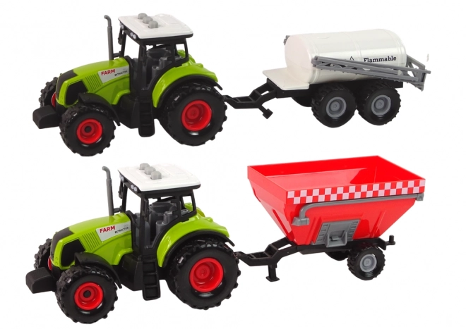 Tractor mare cu lumini LED și sunete - set de 2 mașini agricole