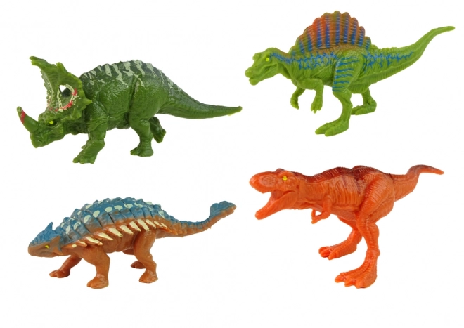 mașină cu tematică de dinozaur și remorcă cu 4 figurine de dinozauri