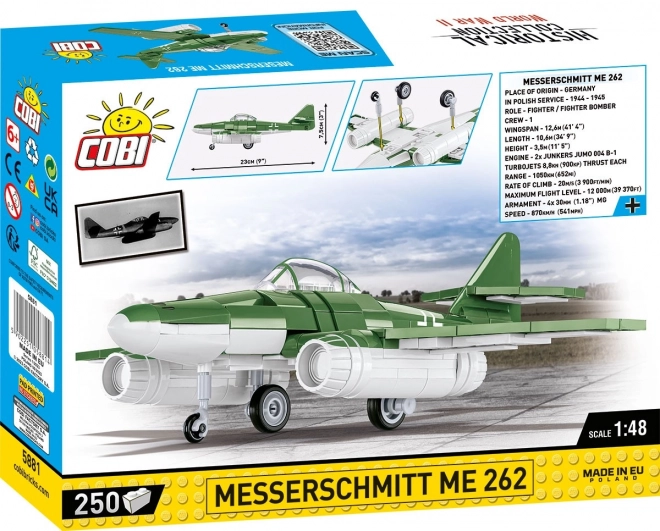 Avion de război Messerschmitt Me 262 II WW, scară 1:48, 250 piese