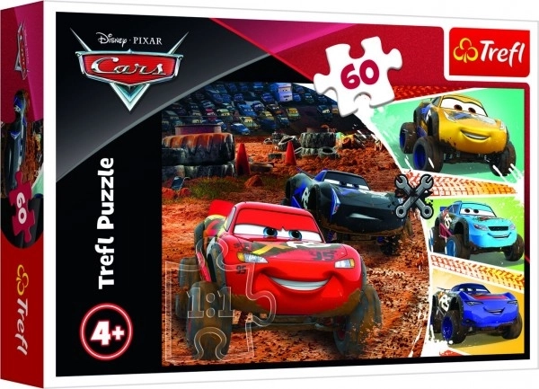 Puzzle 60 piese - Cars 3, Fulger McQueen și prietenii