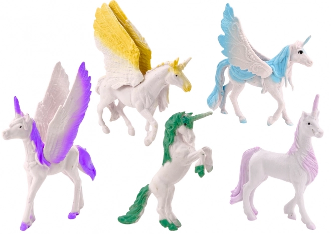 Set figurine unicorn pegaz cu aripi magice