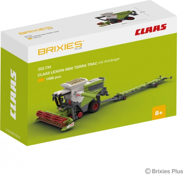 Set de construcție Brixies Plus Claas Lexion 8900 Terra Trac cu remorcă