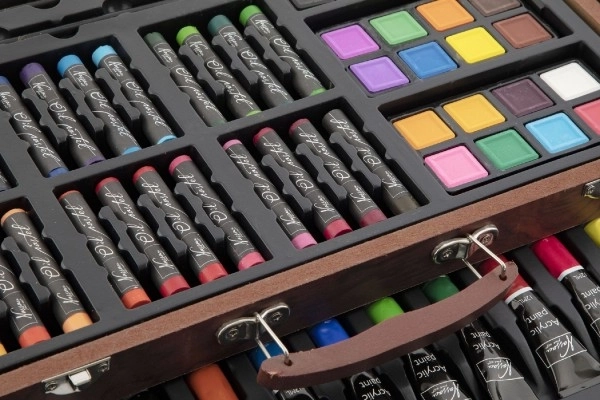 Set pictură creativ Art Box 103 piese în valiză de lemn