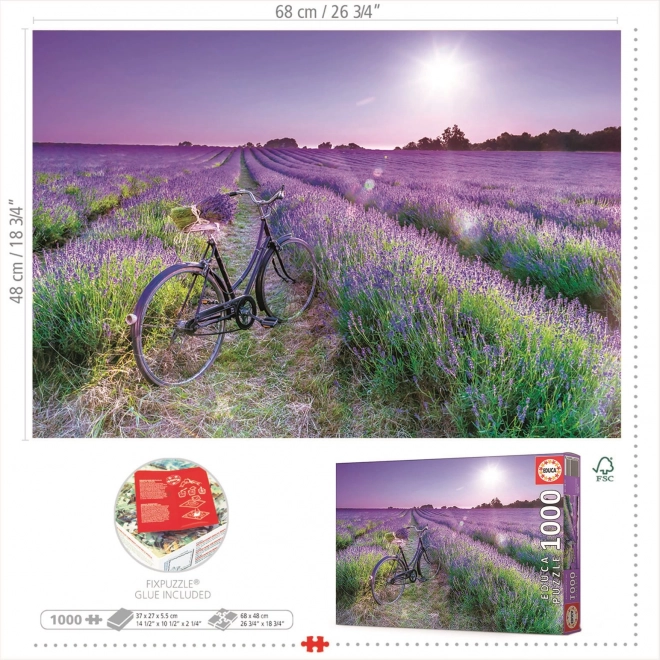 Educa puzzle lavanda câmp cu bicicletă 1000 piese