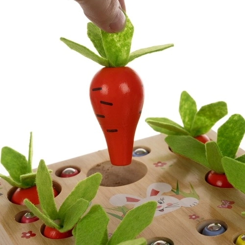 Joc din lemn Montessori 2 în 1 Grădina de Morcovi