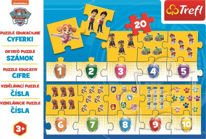 Puzzle educativ numere Patrula Cățelușilor