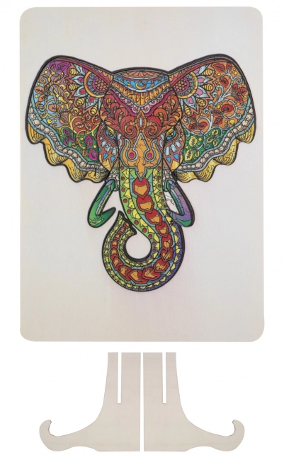 Puzzle de lemn cu contur elefant