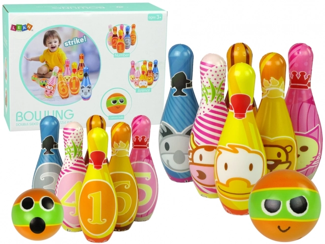 set de joc mini popice cu bile colorate