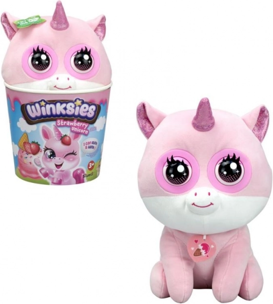 Unicorn din pluș Winksie cu aromă de căpșuni