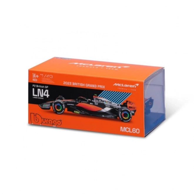 Model F1 McLaren MCL60 Lando Norris la Scară 1:43 de la Bburago