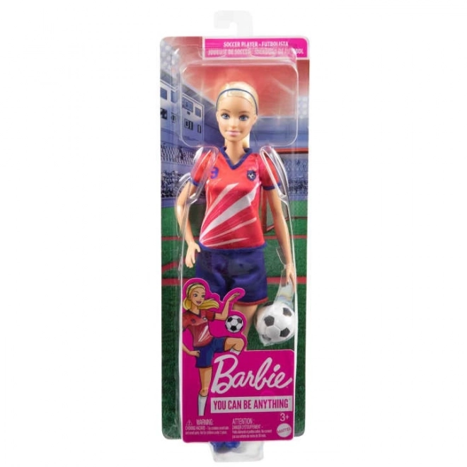 Păpușa Barbie Fotbalistă în Echipament Roșu